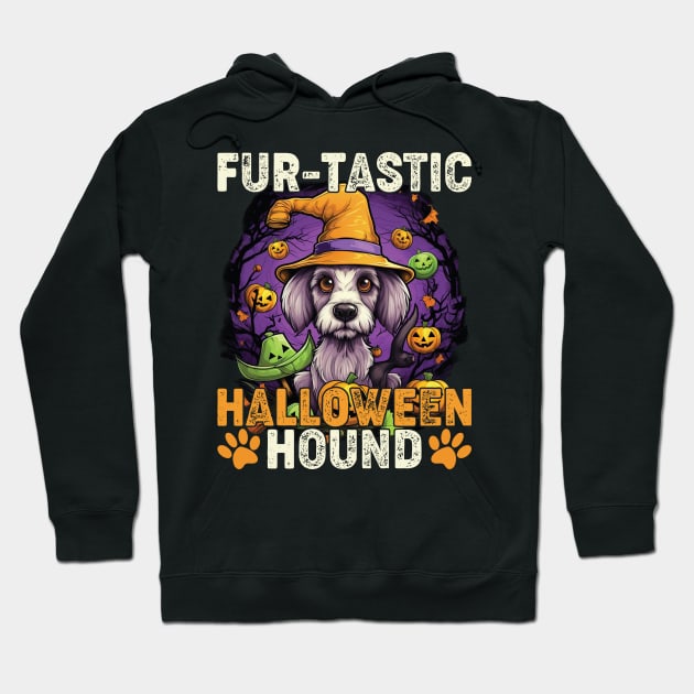 Fur-tastic Halloween Hound Dog Witch Costume Hoodie by Rosemat